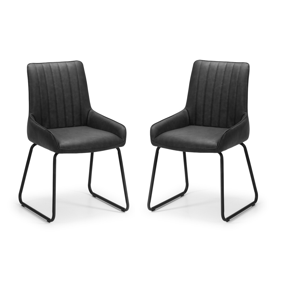 Marylebone Leather Dining Chairs (Set of 2) black, SO'HOME