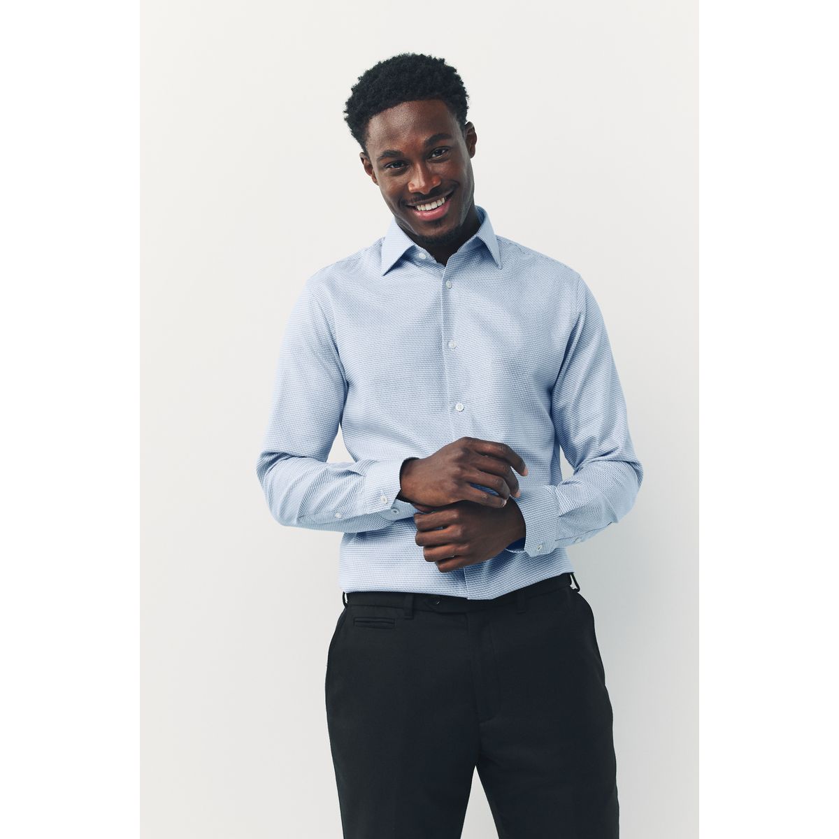 Chemise texturée haut de gamme bleu, NEXT