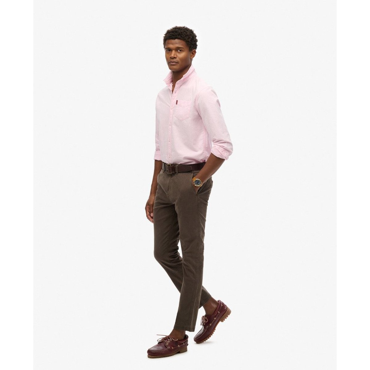 Pantalon Chino International Coupe Ajustée taupe, SUPERDRY