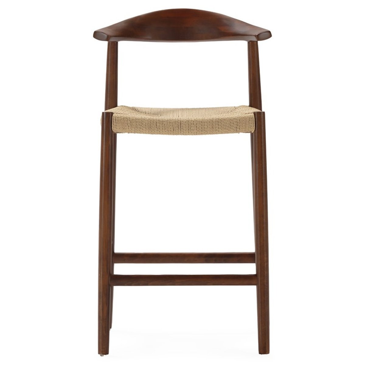 Tabouret haut en hêtre et corde de papier noyer, naturel, RECOLLECTION