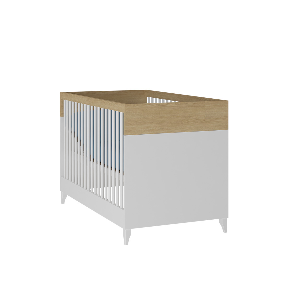 Lit bébé DIXIE blanc et bois, AKITEN RETAIL