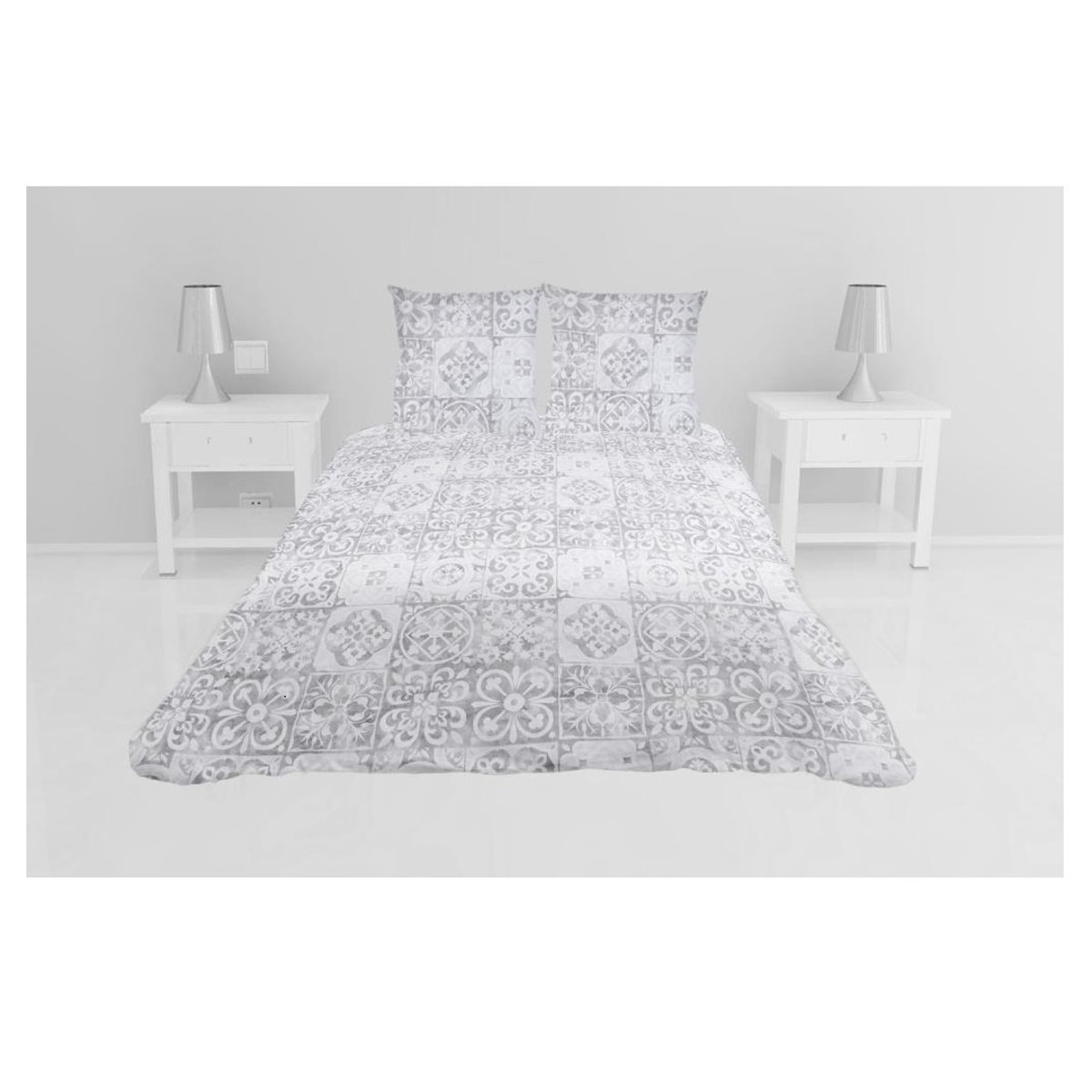 Couvre lit microfibre + taies Persane bleu, EDEN