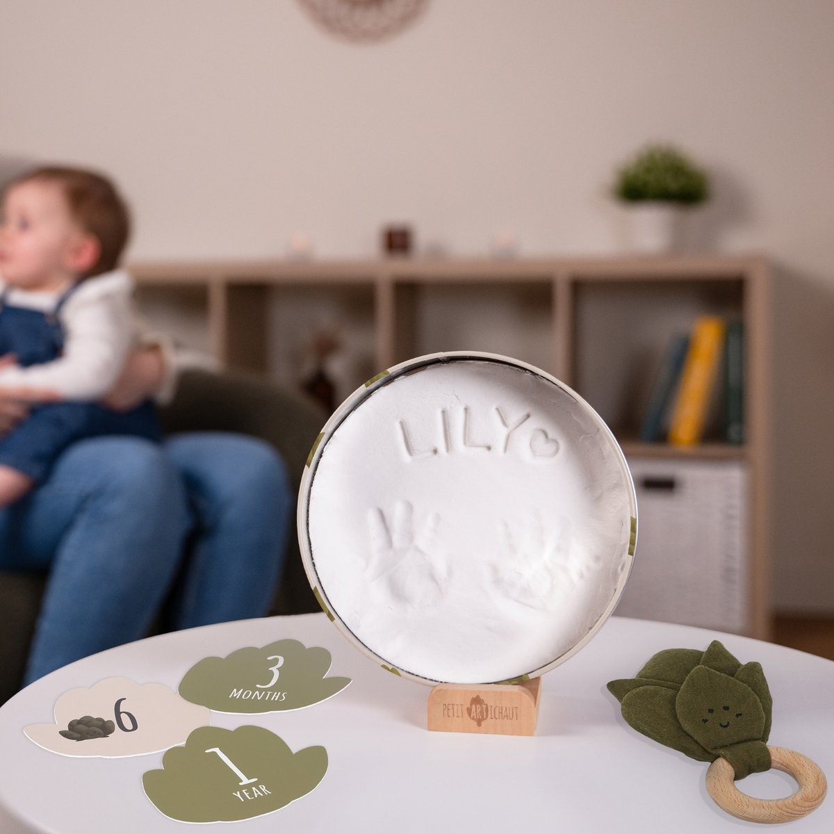 Coffret naissance à empreintes beige, PETIT ARTICHAUT 