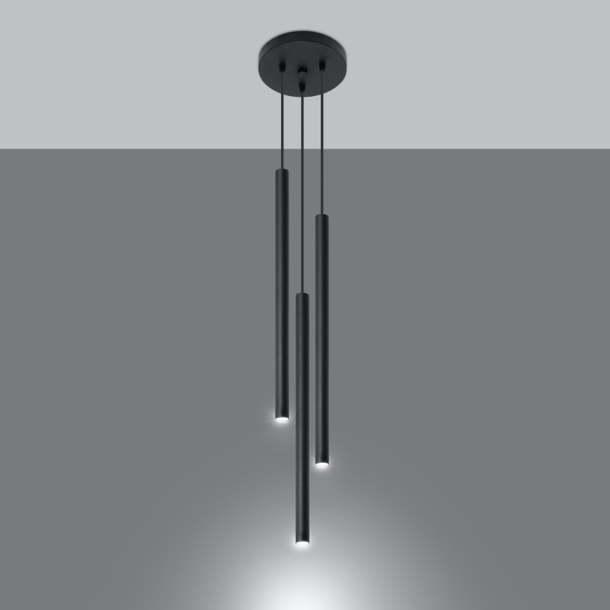 Suspension Acier Noir G9 3 Pastelo noir, EDEN
