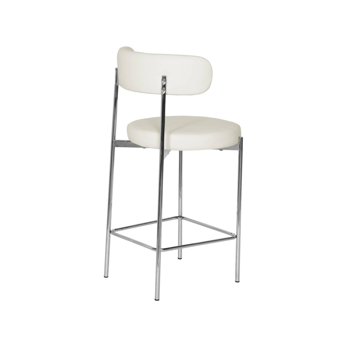 Tabouret de bar vintage acier chromé et simili cuir 67cm (lot de 2) LOLA noir, SWEEEK