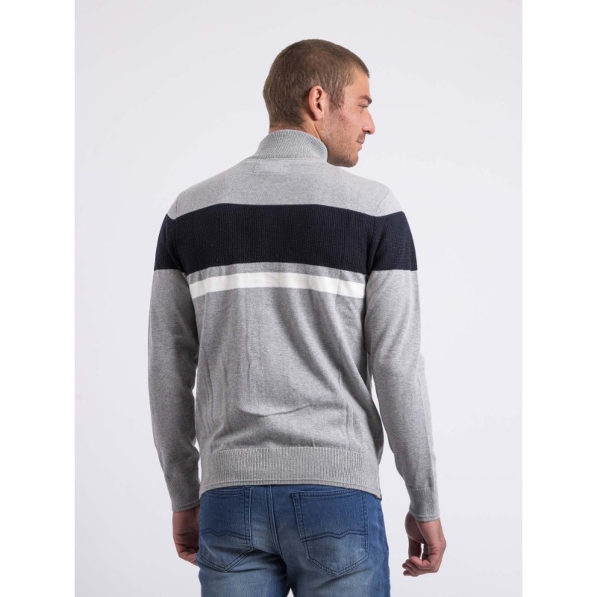 Gilet Zippé Col Montant Coton Aligo bleu marine, RITCHIE