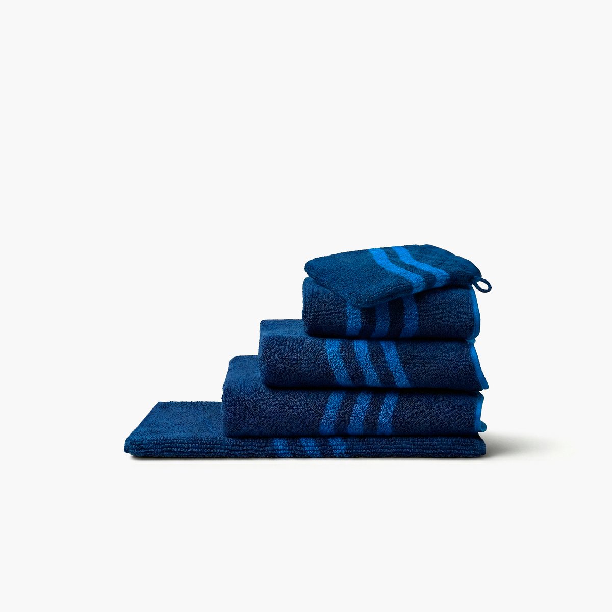 Gant de toilette coton ONDALYS marine, CARRE BLANC