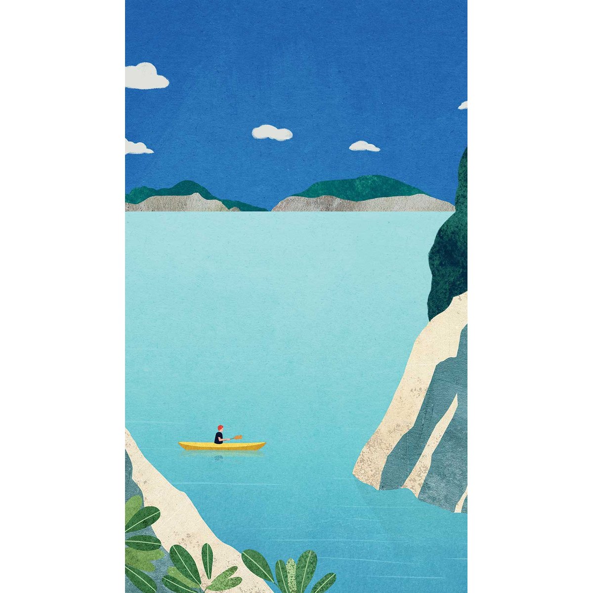 Papier peint canoé en provence intissé, HEXOA