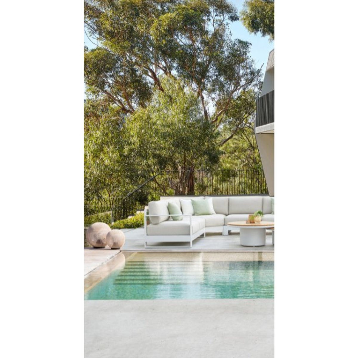 Méridienne droite en aluminium, IRIS blanc, AU JARDIN DE CHLOÉ