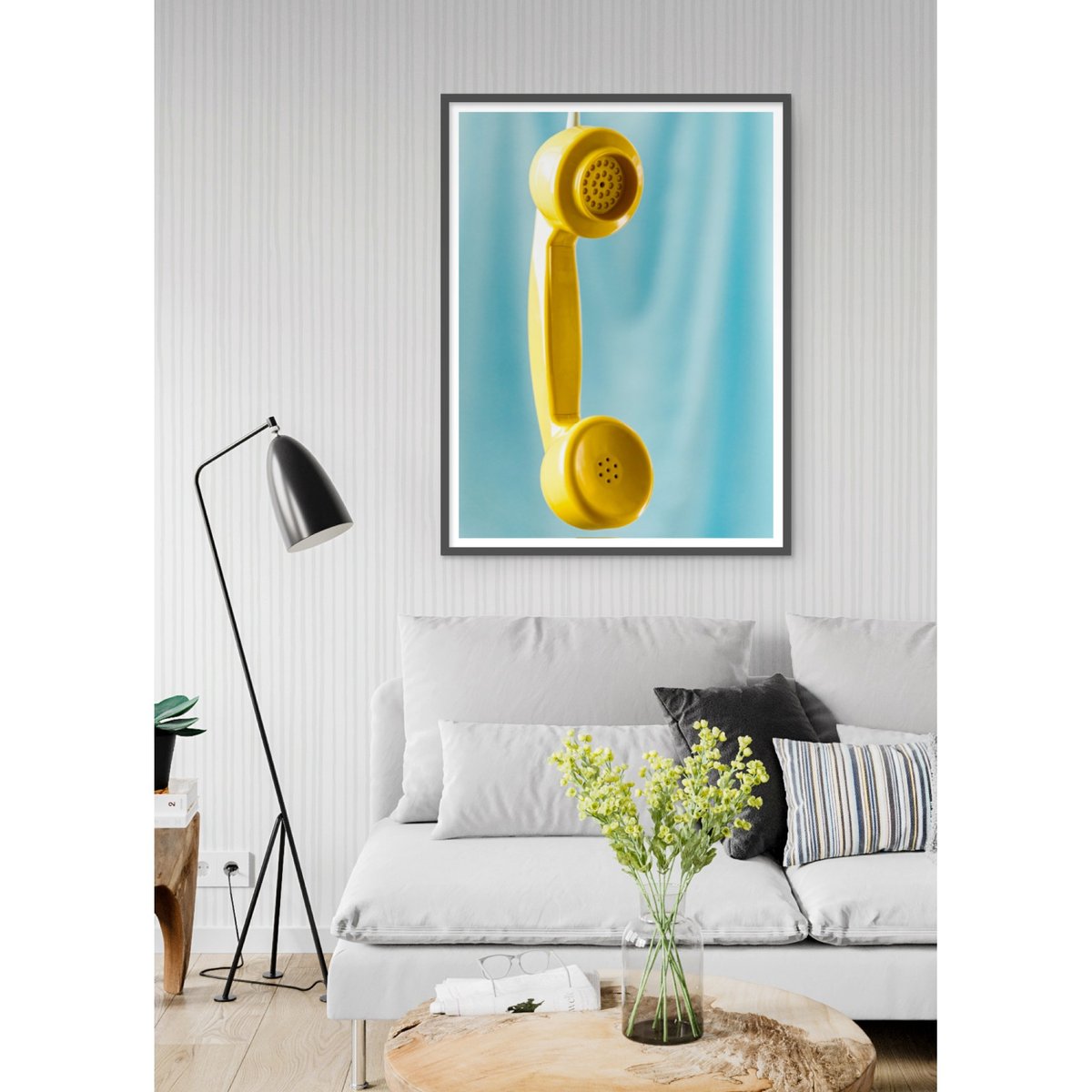 Poster Yellow Phone 1 blanc, L'AFFICHERIE