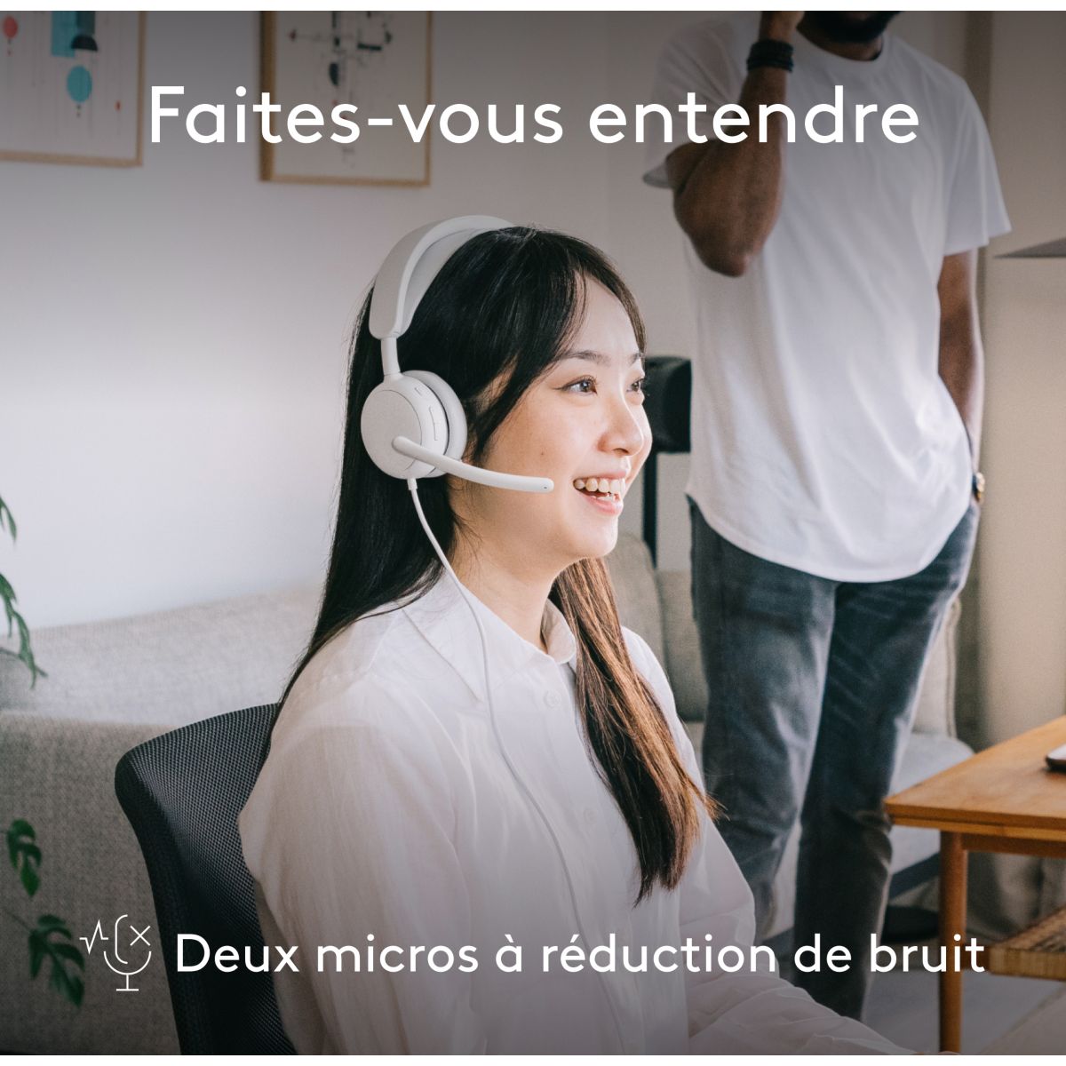 Micro-casque Zone Wired 2 OFF WHITE couleur unique, LOGITECH