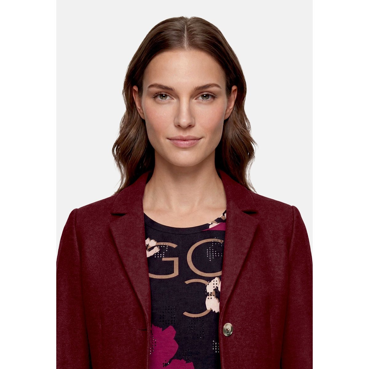Blazer en laine à poches plaquées maroon banner, BETTY BARCLAY