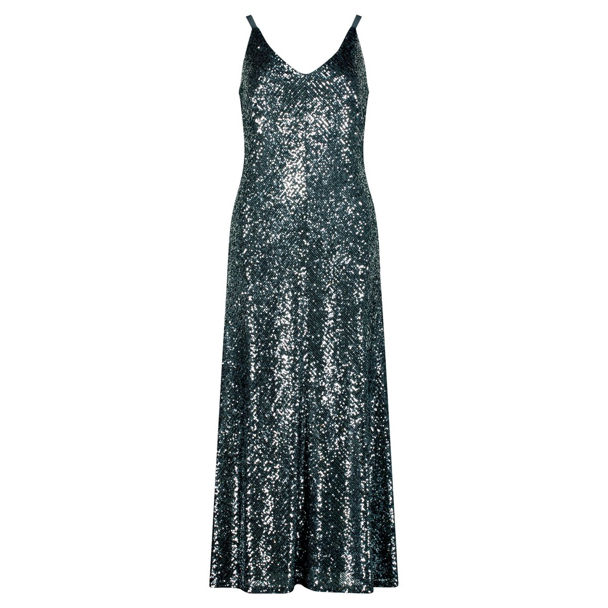 Robe de soirée à paillettes grey olive, VERA MONT