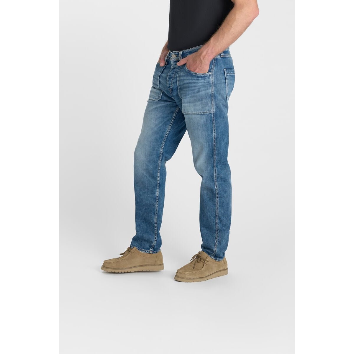 Jeans loose, large loose , longueur 34 blue, LE TEMPS DES CERISES