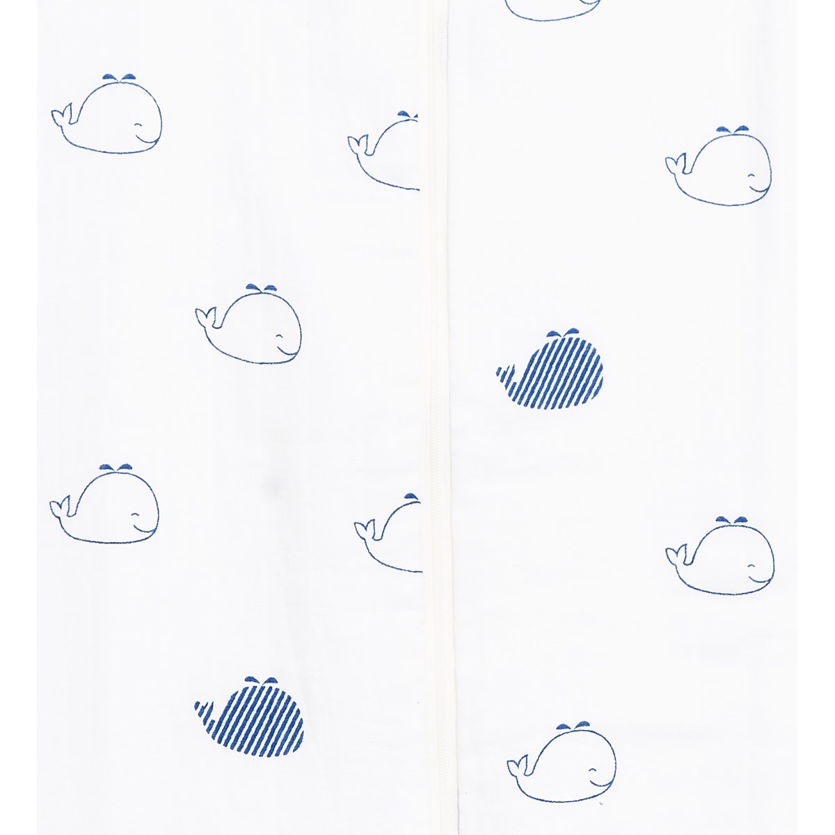 Gigoteuse en coton bio blanc/bleu, SAUTHON