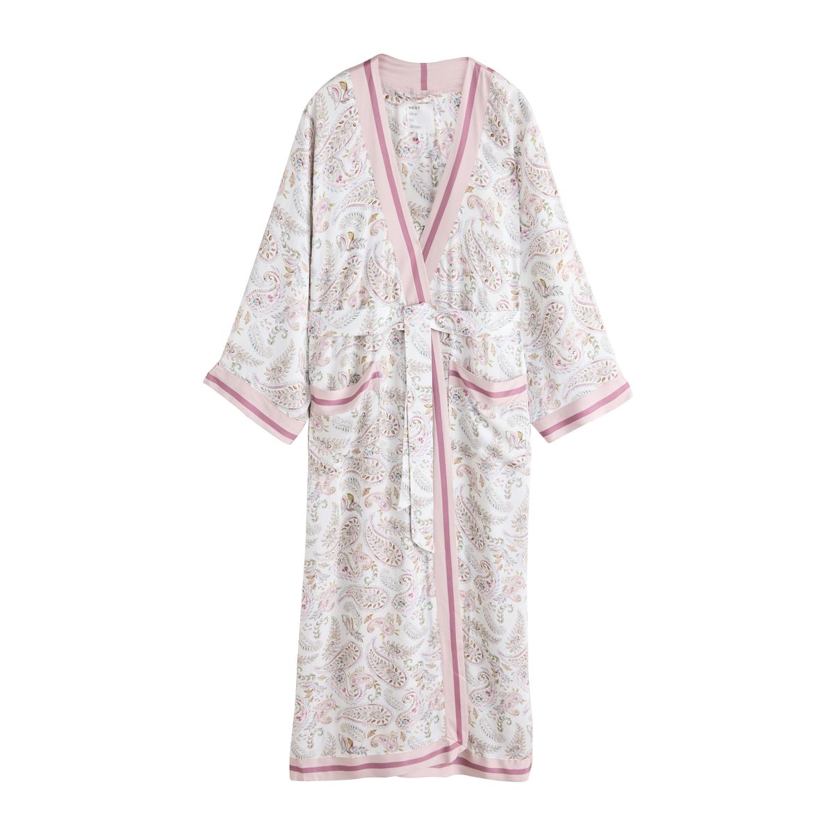 Robe de chambre léger en viscose crème à motifs cachemire, NEXT
