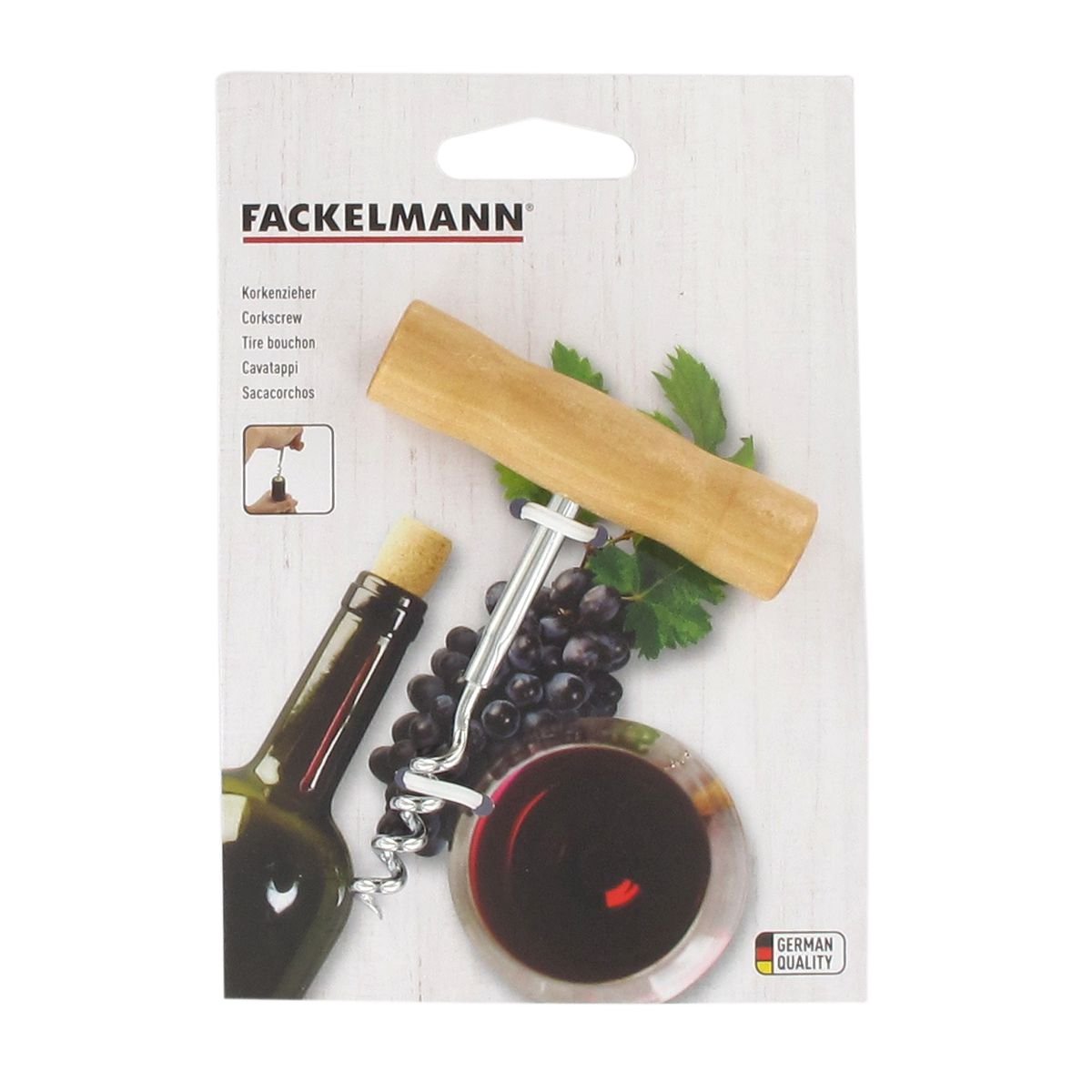 Tire-bouchon tonnelet inox,bois, FACKELMANN