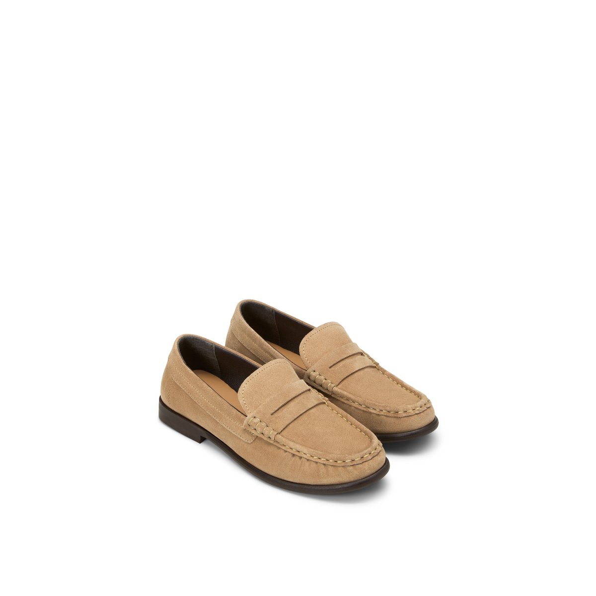 Loafer en cuir de vachette velours de haute qualité marron clair, MARC O'POLO
