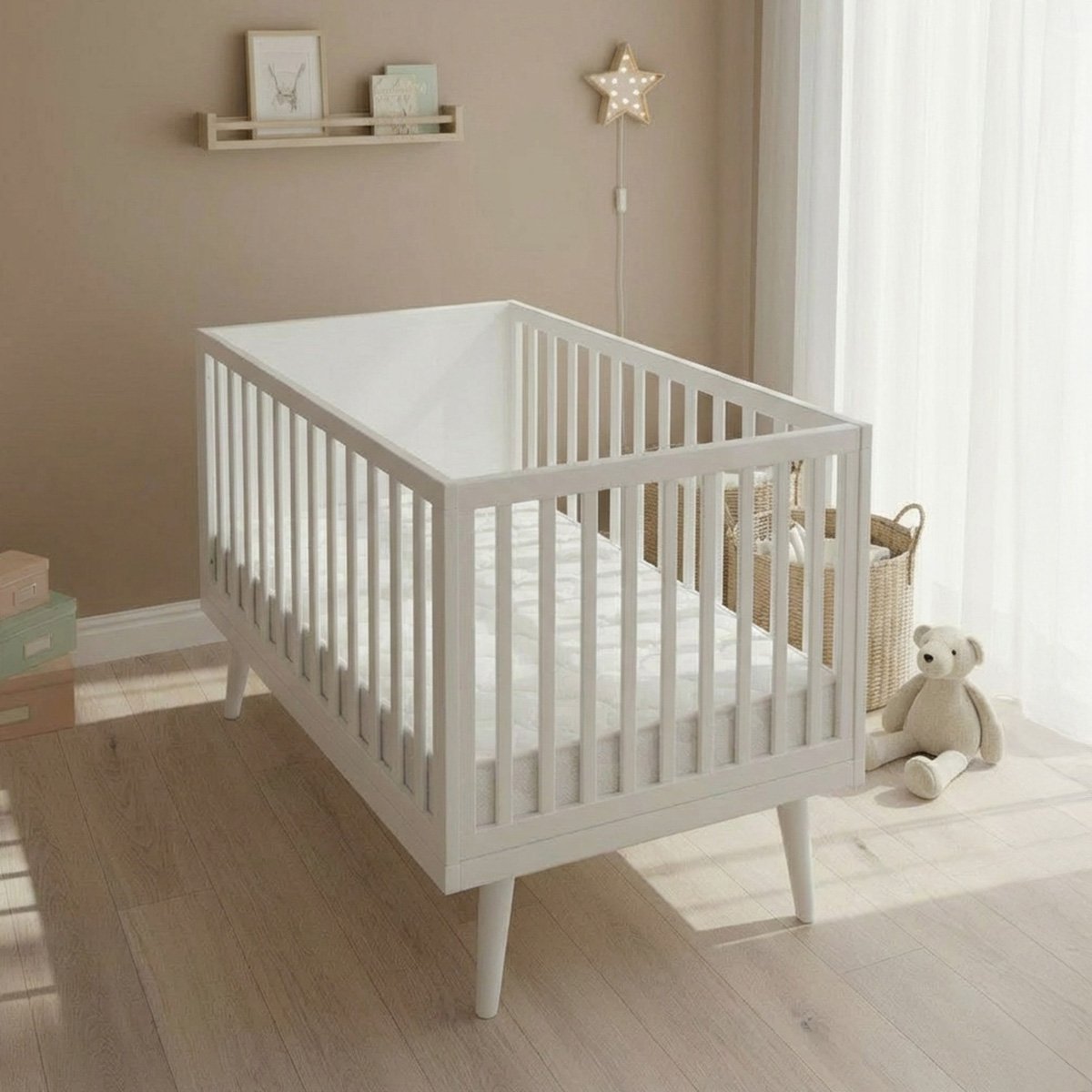 Matelas Mousse Baby Bamboo 70x140 cm blanc, MINEA