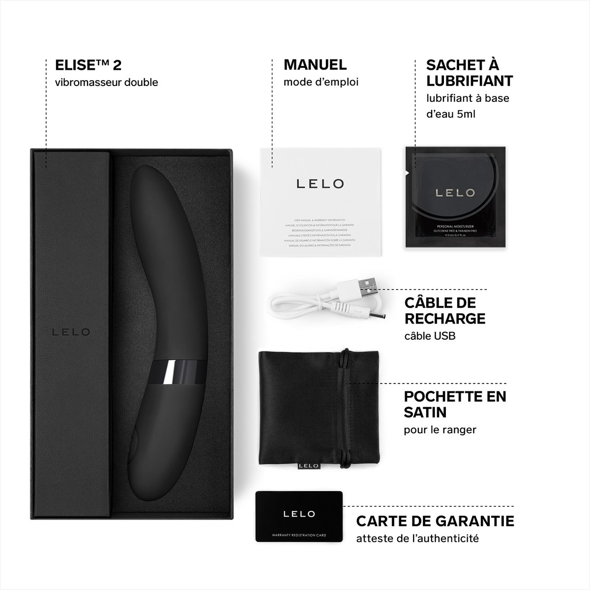 Vibromasseur Femme Point G, ELISE 2 black, LELO