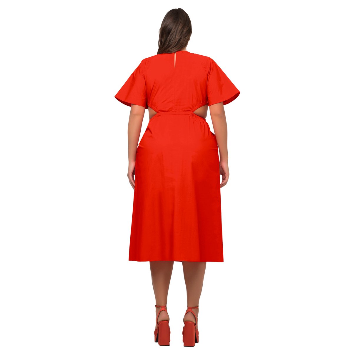 Robe maxi avec découpes poivron, ULLA POPKEN