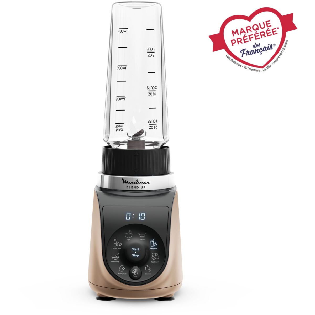 Blender Blend Up LM190AF0 mini blender - 8 programmes automatiques - Bol Tritan couleur unique, MOULINEX