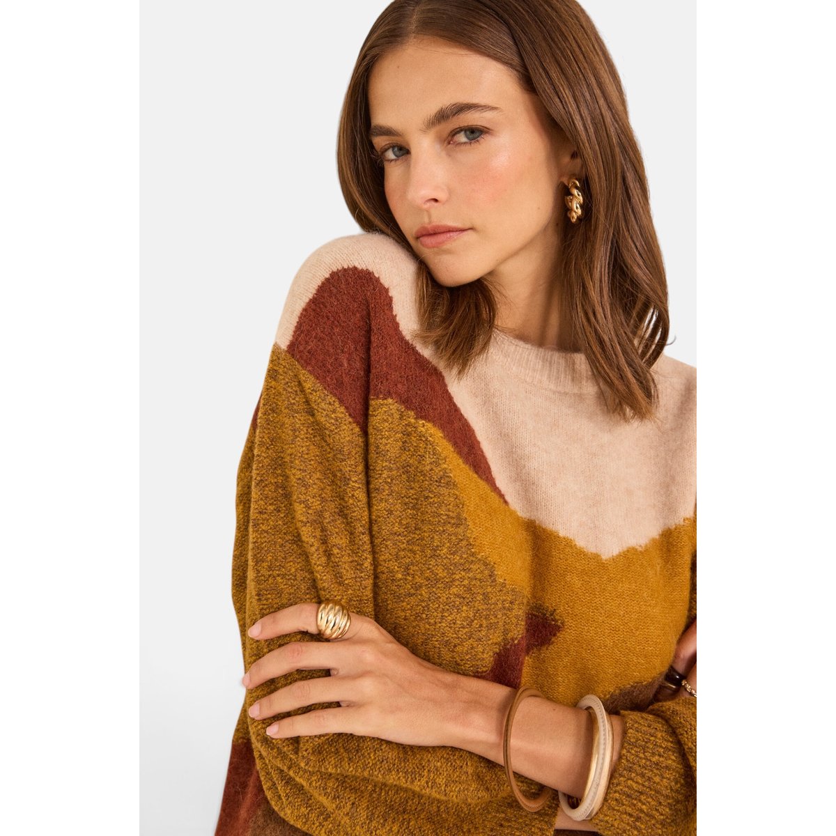 Pull en laine mélangée ARIZONA safran, Maison 123