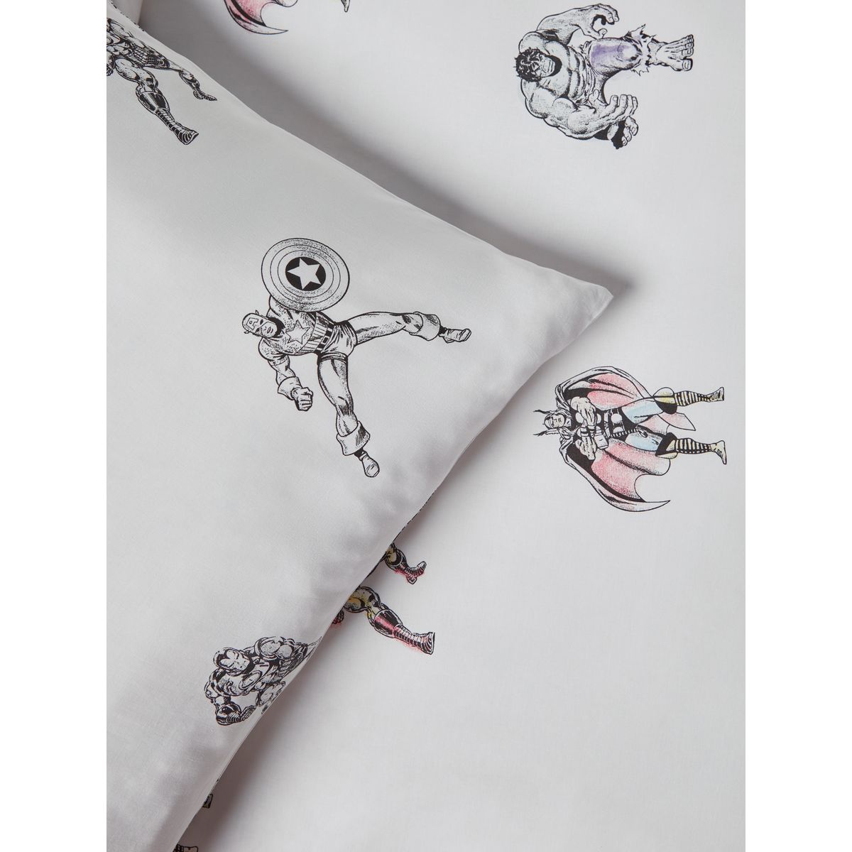 Parure de lit coton disney avengers blanc, NEXT