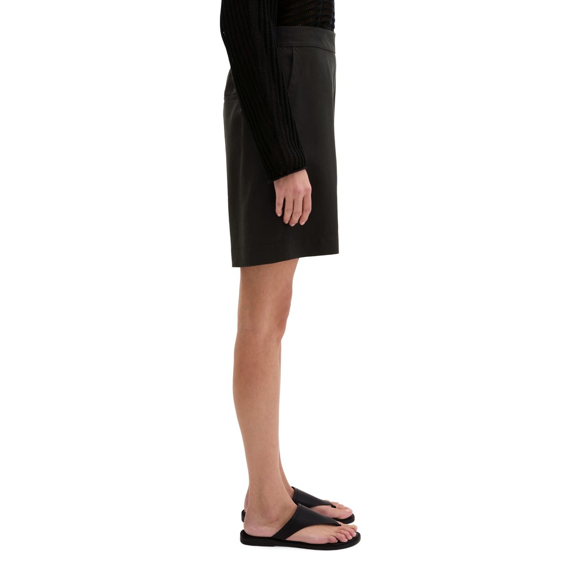 Short pull-on droit en TENCEL™ Lyocell noir, MARC O'POLO