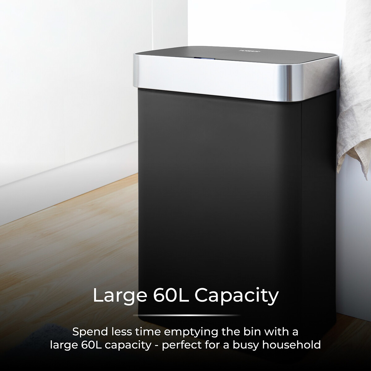 60L Compact Sensor Bin black, TOWER