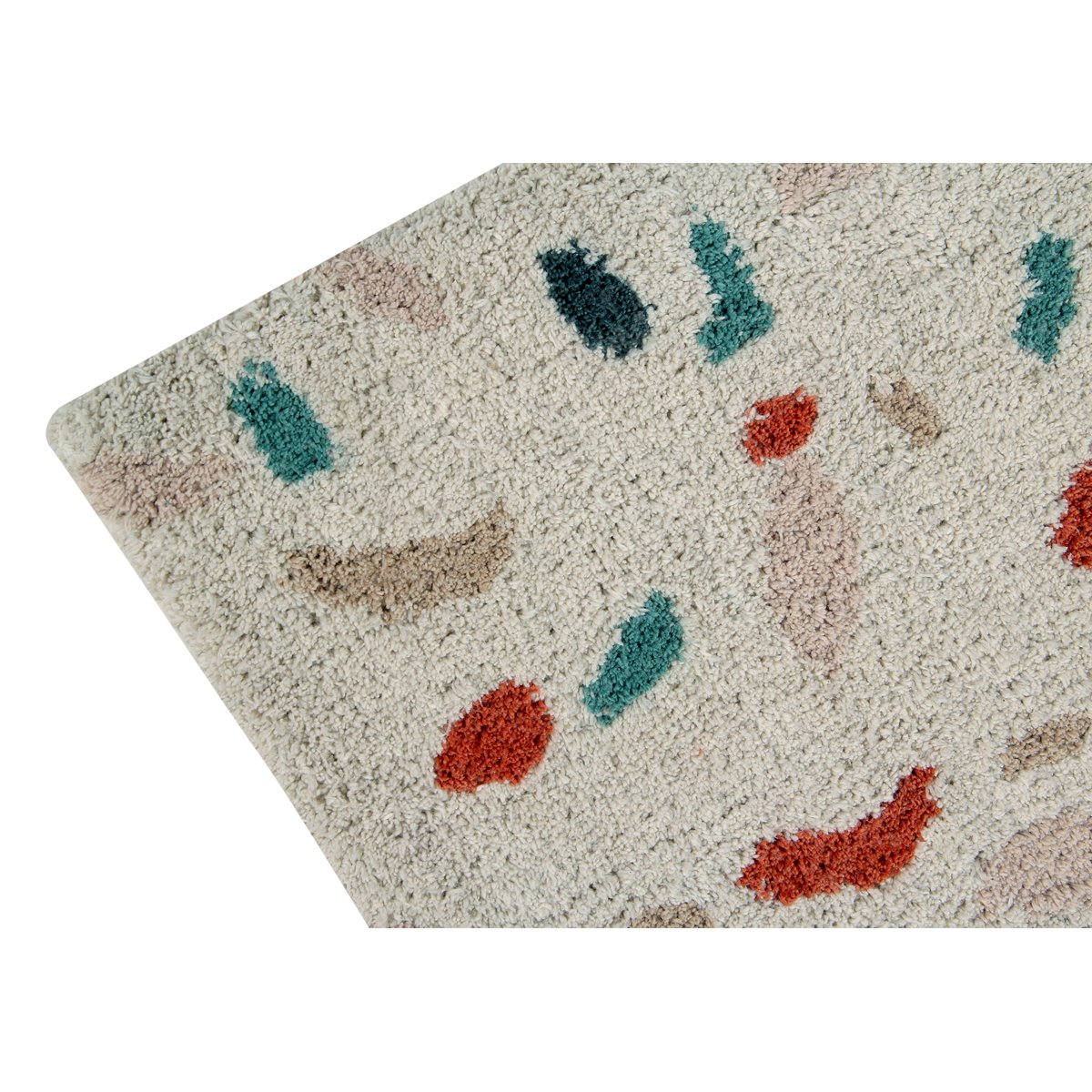Tapis Rectangulaire en coton TERRAZZO multicolore avec rose et bleu, LORENA CANALS