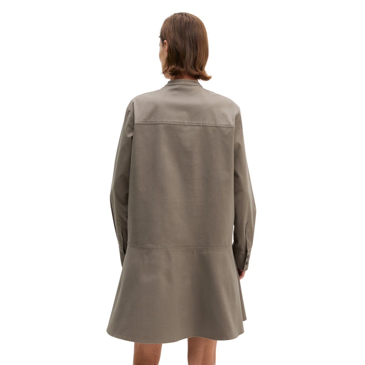 Robe courte relaxed en sergé de coton brossé marron, MARC O'POLO