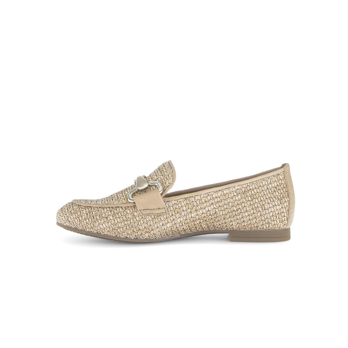 Mocassins en cuir à talon décroché beige, GABOR