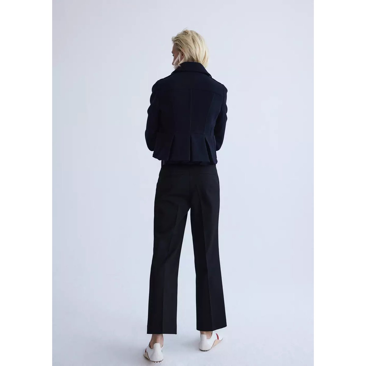 Pantalon crop taille basse noir, MANGO