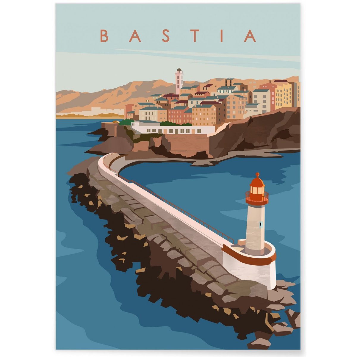 Affiche ville Bastia 2 blanc, L'AFFICHERIE