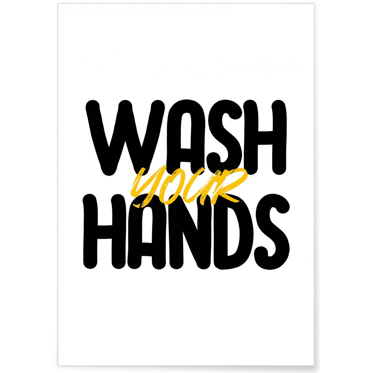 Affiche 'Wash your hands' blanc, L'AFFICHERIE