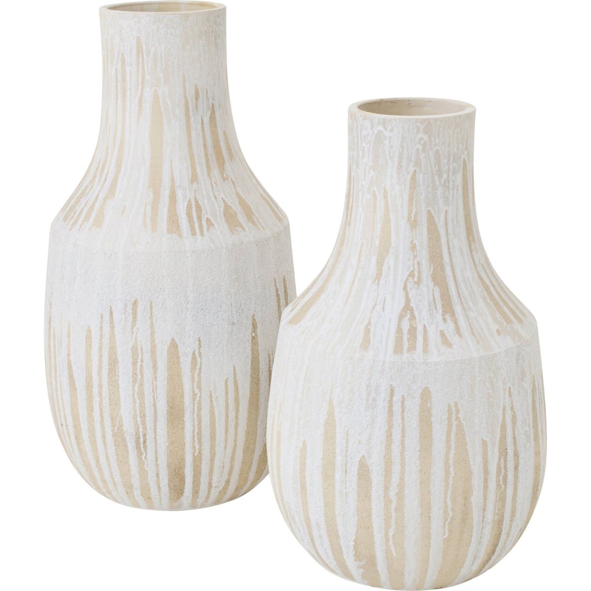 Vase en céramique large fait main blanc et beige clair, RECOLLECTION
