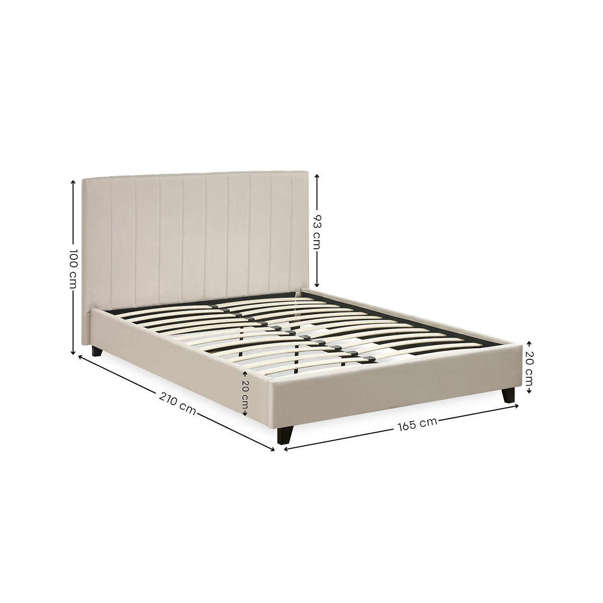 Avira Fabric Upholstered Bed oatmeal, SO'HOME