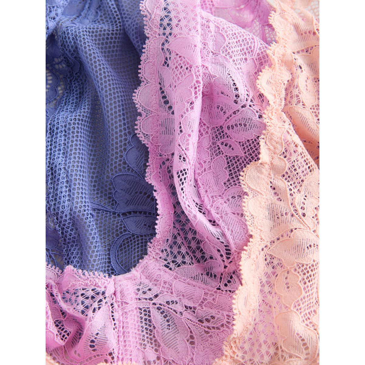 Soutien-gorge en dentelle, lot de 3 mauve/pêche/bleu, NEXT