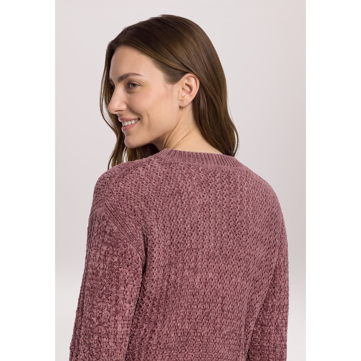 Pull-over en grosse maille à fils de fil textile rose taupe, BETTY BARCLAY