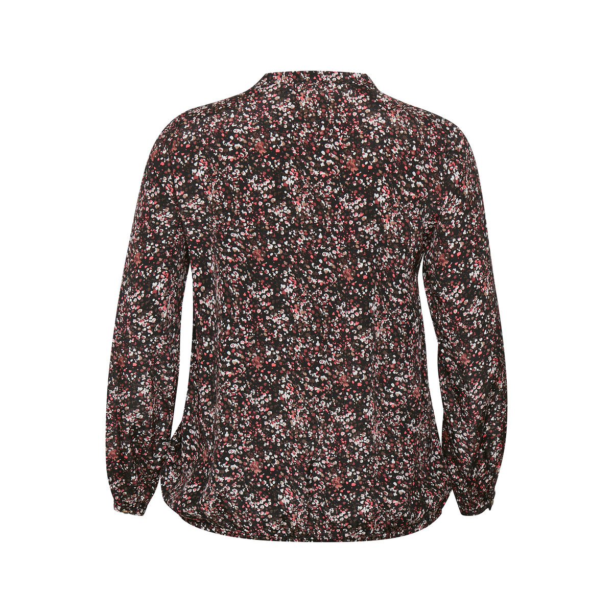 Blouse with long sleeve noir rouge floral, KAFFE CURVE