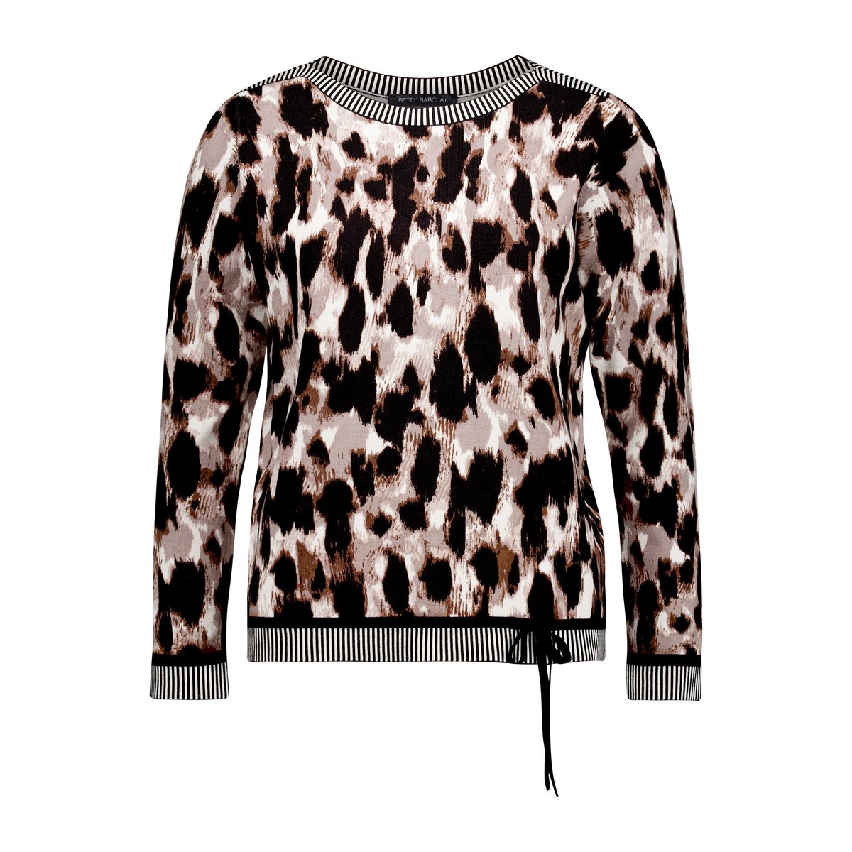 Pull-over en maille à manches longues beige/noir, BETTY BARCLAY