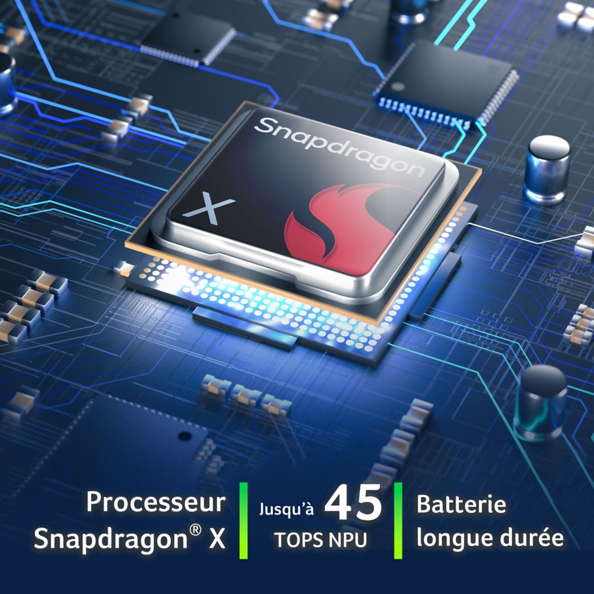 Ordinateur portable Aspire A1411MX21C 14" Snapdragon X 16 Go RAM DDR5 SSD 512 Go souris et sacoche incluses Copilot+PC couleur unique, ACER