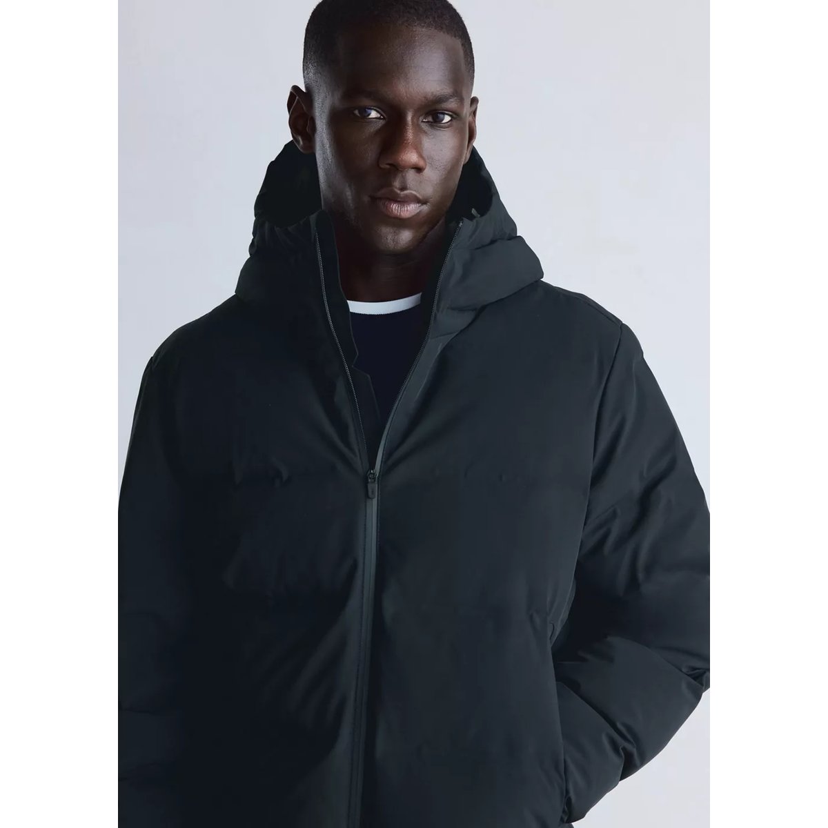 Anorak matelassé duvet waterproof bleu nuit, MANGO MAN