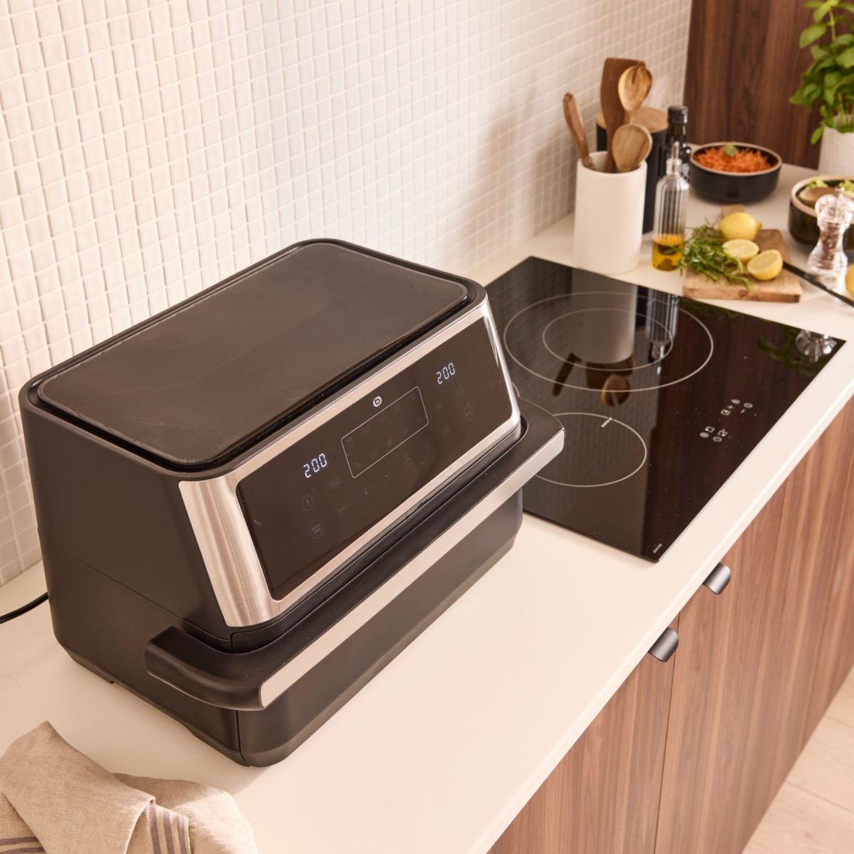 Friteuse sans huile EAF5 ,Noir, Flex Megazone XXL 11L couleur unique, ESSENTIEL B
