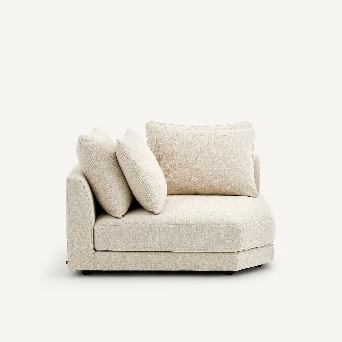 Sofá-cama de canto em tecido bouclé, TIBERIO cru, AM.PM