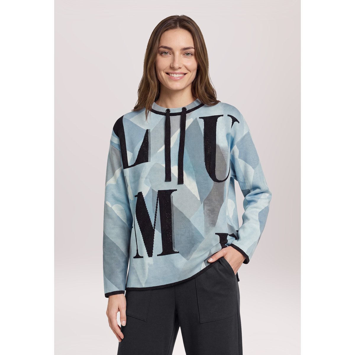 Pull-over en maille à imprimé mint/black, BETTY BARCLAY