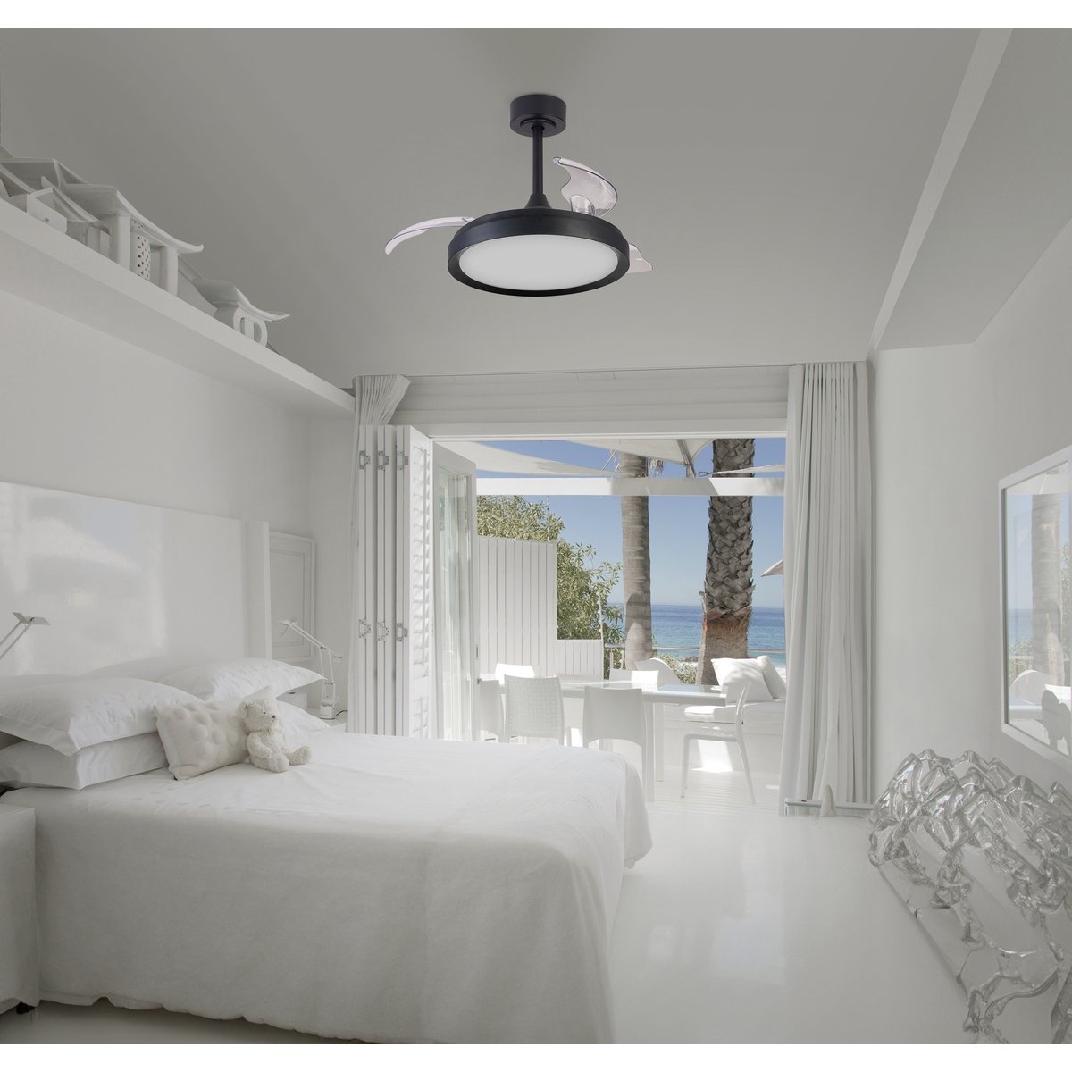 Plafonnier design en métal, D.45 à 91 , MISTRAL noir, MANTRA