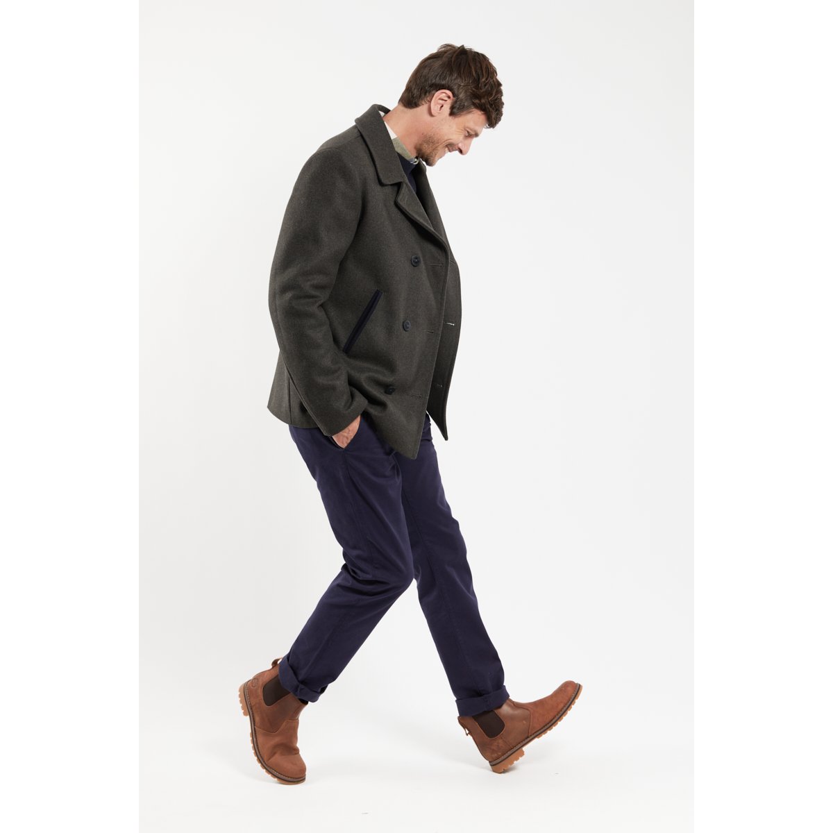 Chino coupe droite en coton rich navy, ARMOR-LUX