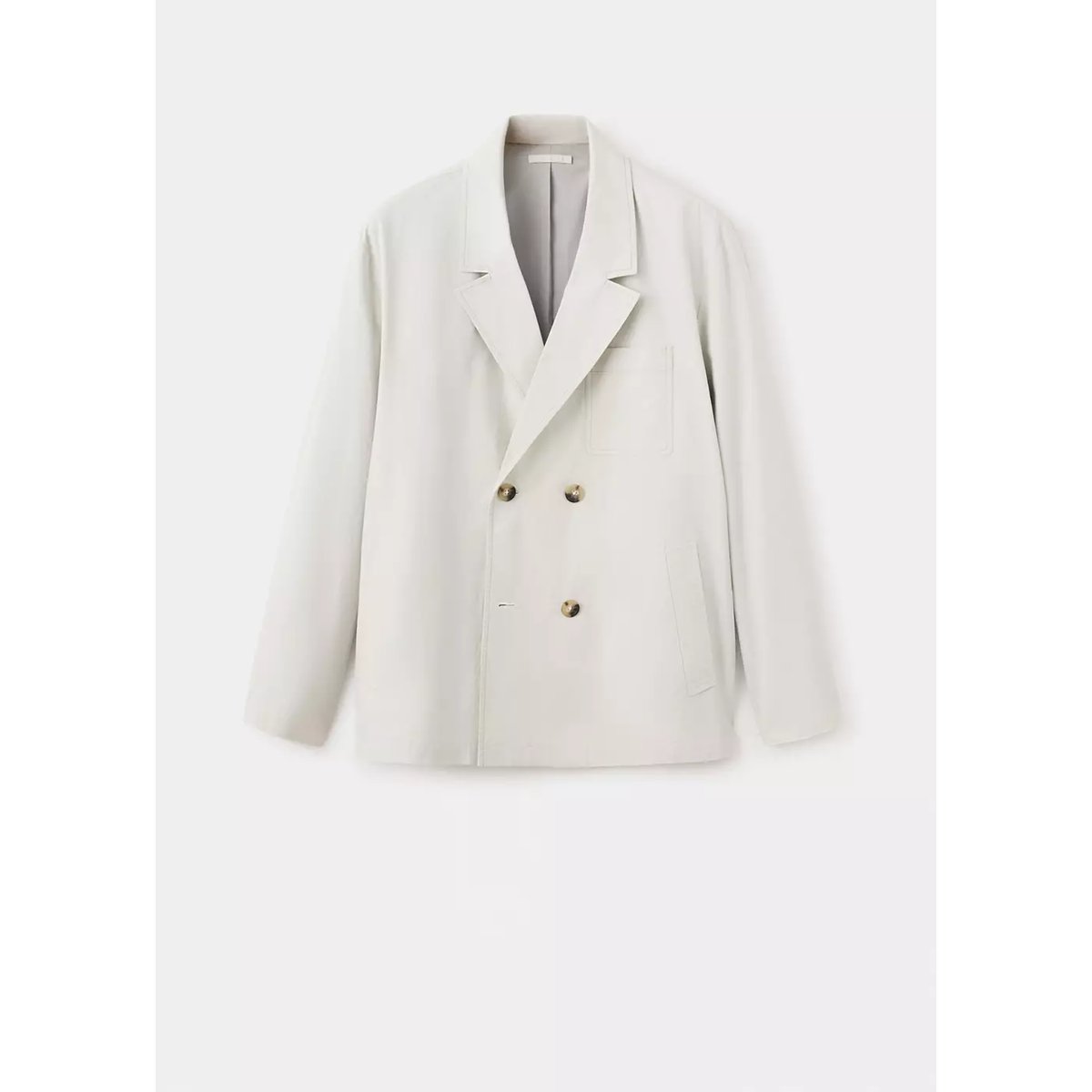 Veste 100 % coton à col croisé gris clair/pastel, MANGO MAN